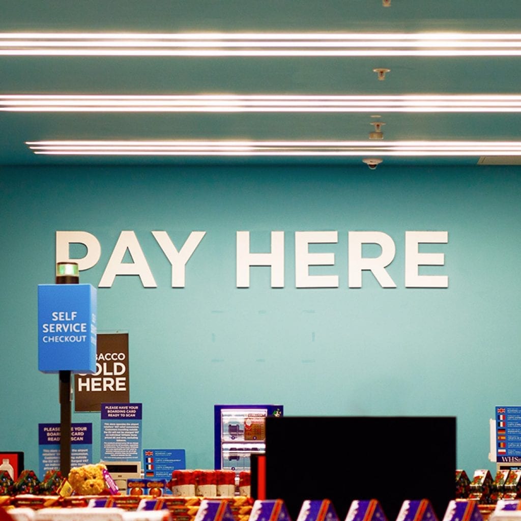 Self service checkout.