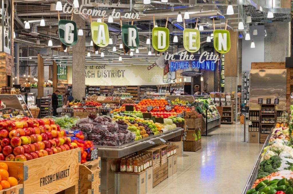 KRS' award-winning grocery store produce department design for Fresh St. Market – Vancouver House.