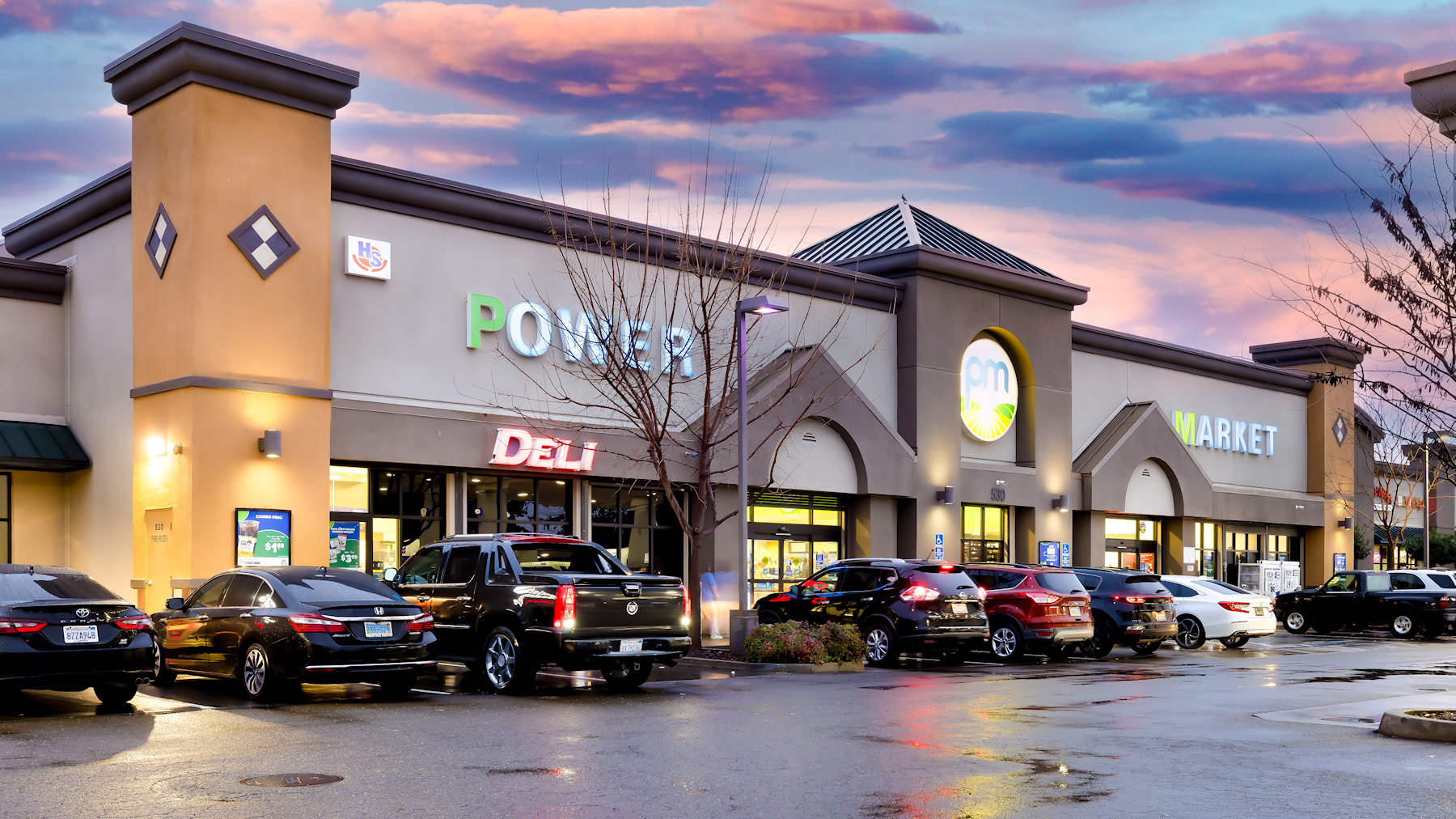 Modern Convenience Store Concept: View the Outside store front of the newly redesigned C-Store Power Market