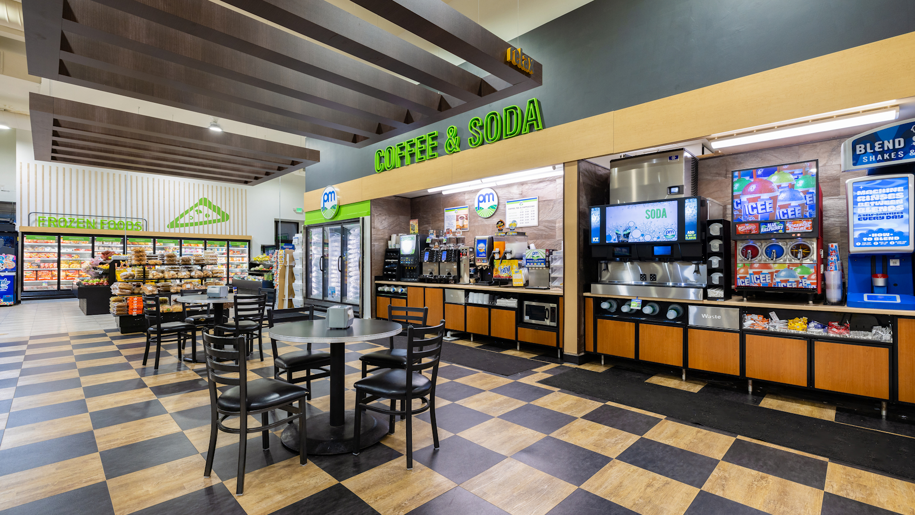 Dine in for hot food in the C-Store Power Market